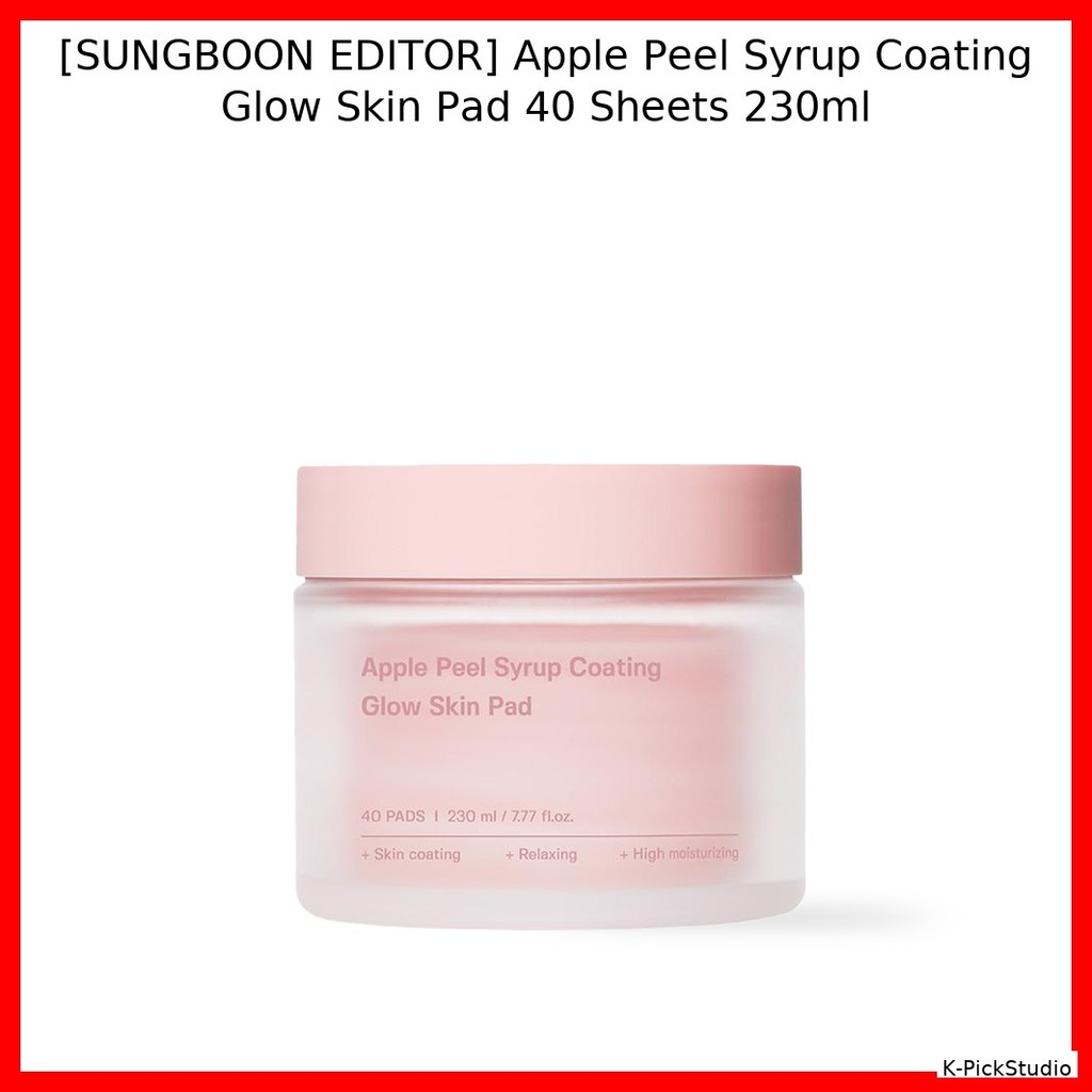[SUNGBOON EDATOR] Apple Peel Syrup Coating Glow Skin Pad 40 แผ่น 230ml / Korean Glow Skin Pad / Appl