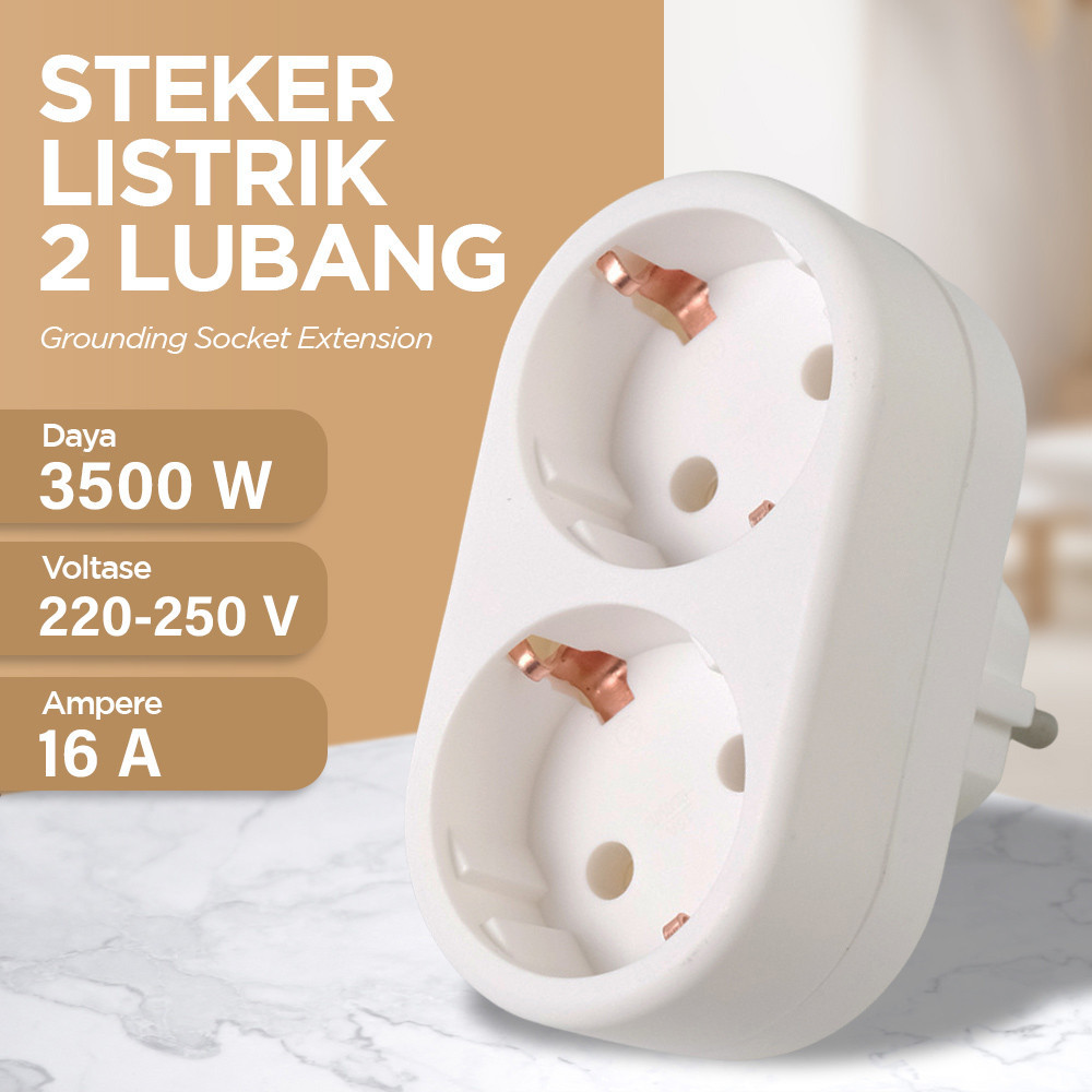 ส่วนต่อขยายซ็อกเก็ตสายดิน 2 รู 3500W 16A 250V
