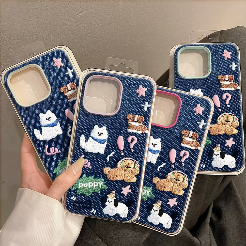 ลูกสุนัขน่ารัก Silicone TPU เคสไอโฟน For iPhone 11 17 16 15 12 13 14 15 Pro Max 13 14 12 XR X XS Max 7 8 Plus เคสมือถือ