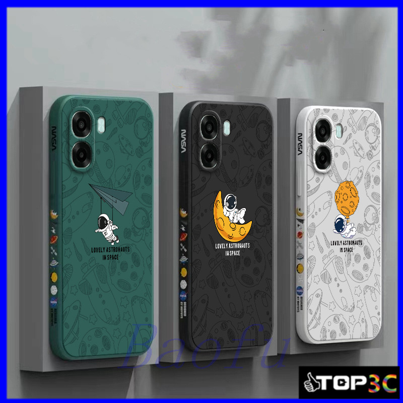 เคส OPPO A6T Pro เคสโทรศัพท์ลายการ์ตูนนักบินอวกาศซิลิโคน XTKR
