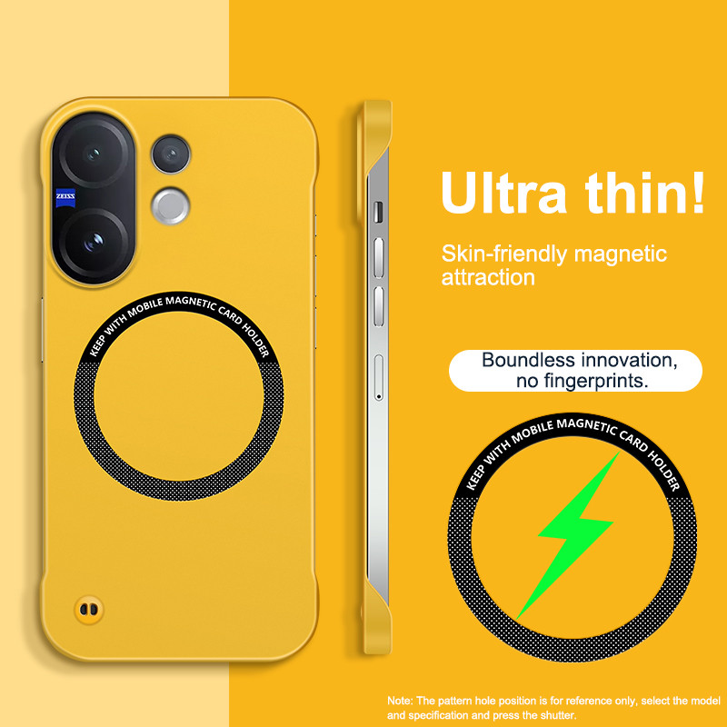 Matte Skin Feeling เคสแม่เหล็กสําหรับ VIVO X60 V50 V40 Lite X300 Pro X200 Ultra X200 Pro X200S X200 ProMini X100 Ultra X100 Pro X100S Pro Frameless Slim Hard ฝาหลัง