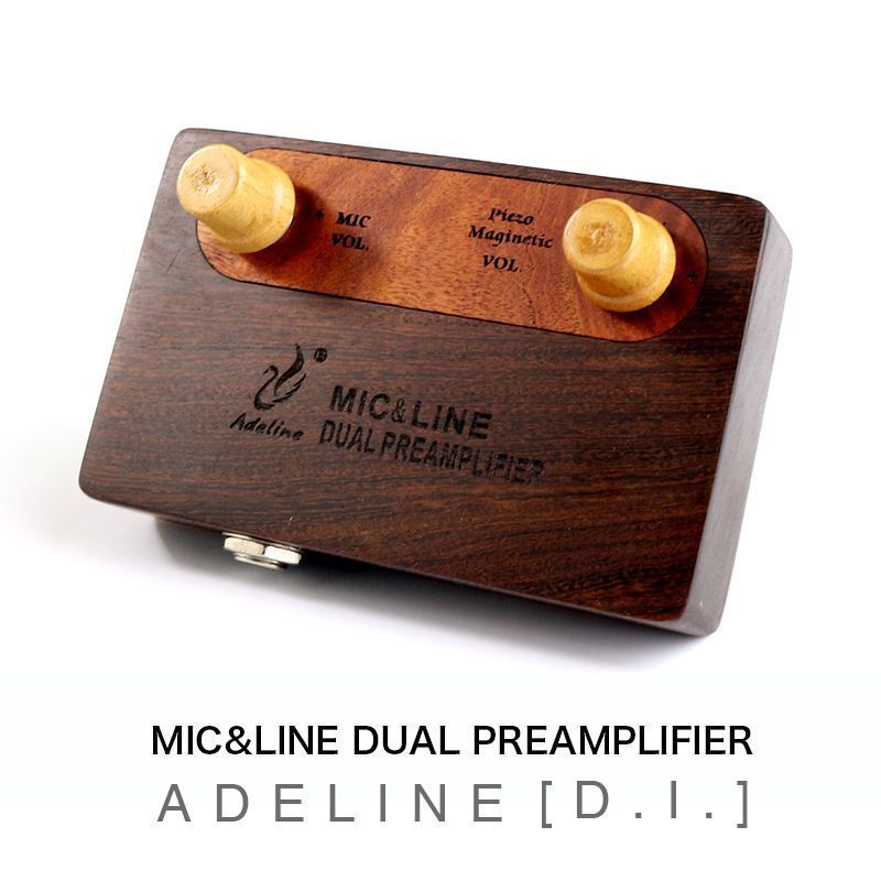 Adeline Wooden Amplifier Front DI Acoustic Guitar Effect พร้อมไมโครโฟน Dual Output v