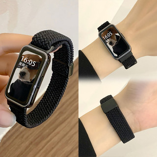 ไนลอนถักสายรัดยืดหยุ่นสําหรับSmartwatch Huawei Band 10 9 8 Magnetic Buckle Bandเข็มขัดสบายสร้อยข้อมืออุปกรณ์เสริมสําหรับHuawei Band 8 9 10 NFC