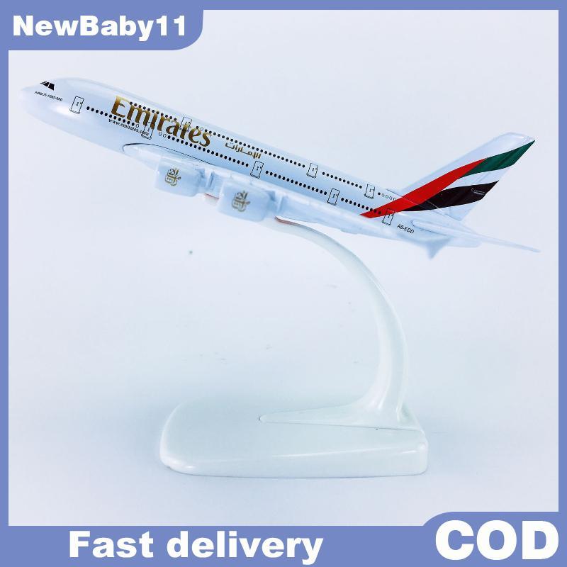 NY 1 ชุด Airbus A380 14 ซม.เครื่องบินรุ่น Emirates โลหะจําลองวัสดุเครื่องบินการบินจําลองเครื่องบินตก