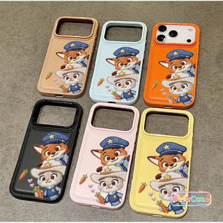 เคส iPhone 17 16 15 14 13 12 11ProMax Phone Case ลายการ์ตูนคู่หูจิ้งจอกกับกระต่ายนักสืบ น่ารักเกาหลี ซิลิโคนกันกระแทก