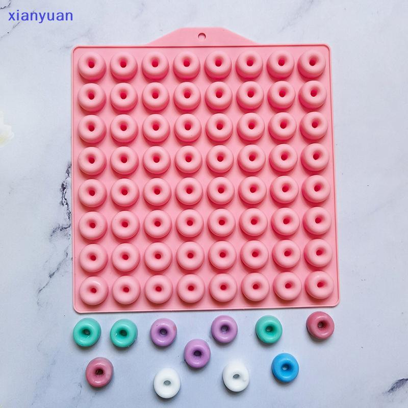 [xianyuan] 1 PC 64Cavties Mini Doughnut แม่พิมพ์ซิลิโคน DIY ช็อกโกแลตลูกอมแม่พิมพ์สําหรับมัฟฟิน Jell