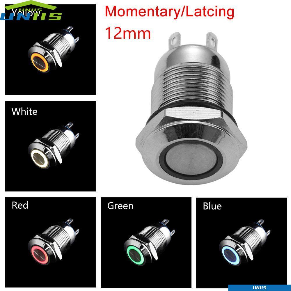UNIIS Momentary/Latching กันน้ํา Push 3V 5V 9V 12V 24V 110V 220V LED