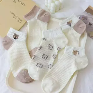 SY SHOP899 ถุงเท้าข้อสั้น (5ลาย/10คู่) ถุงเท้าแฟชั่น สไตล์เกาหลี ใส่สบาย