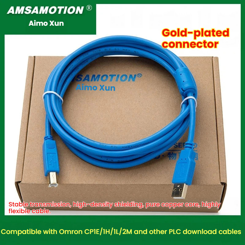 เหมาะสําหรับสายการเขียนโปรแกรม Omron PLC CP1E CP1L CJ2M Series ดาวน์โหลดสายเคเบิลข้อมูล USB-CP1H