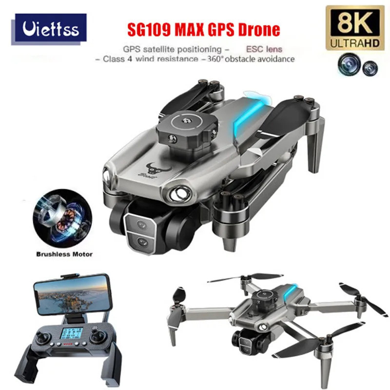 ใหม่ Sg109 Max Drone Gps พร้อมหลีกเลี่ยงอุปสรรค Professional 8k Hd กล้อง 5g Wifi Fpv การถ่ายภาพวิดีโ