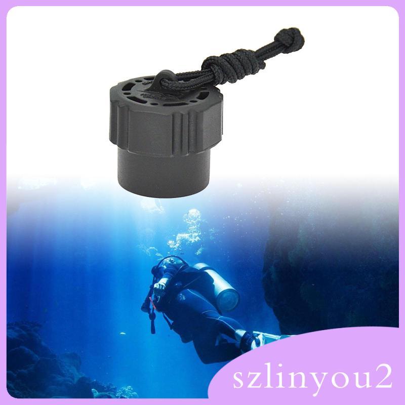 [szlinyou2] ดําน้ําฝุ่นหมวกอุปกรณ์กลางแจ้งดําน้ําถังกับเชือกฝุ่นปกสําหรับ Din First Stage Regulator 