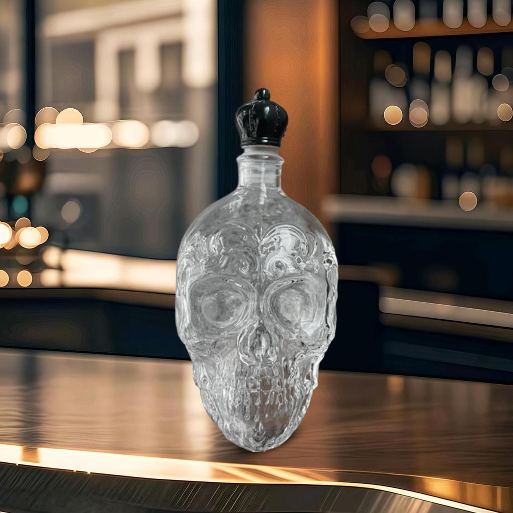 Skull Whiskey Decanter Skull Shaped Whiskey Decanter Bottle Skeleton Gothic Glass Bottle Liquor Stor