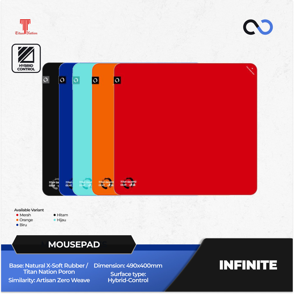 Titan Nation Infinite Poron Base Gaming Mousepad Artisan Zero Clone (Hybrid-Control)