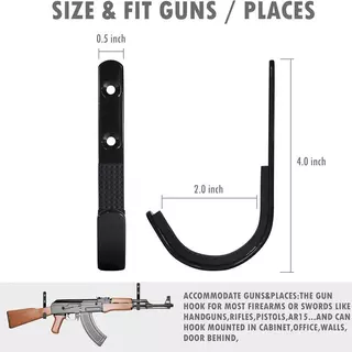 ตะขอแขวนปืน ที่แขวนปืน ตะขอแขวนติดผนังสำหรับปืน ทีวางปืนติดผนัง Gun Hook ฮุกเหล็กตัวJ ติดตั้งง่ายแข็งแรง