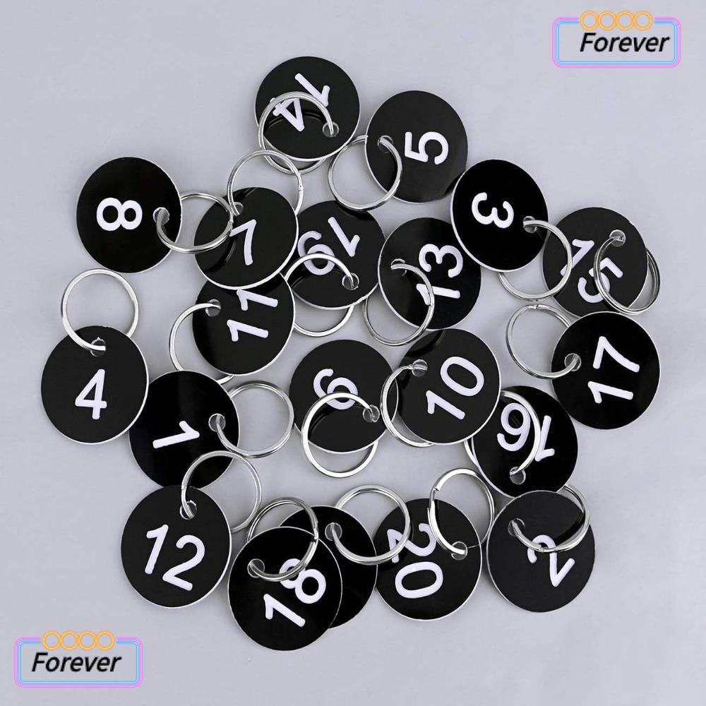 FOREVER 20 Pack Round, 35mm 1-20 Numbers Tags, Nurse Black House Lockers Office