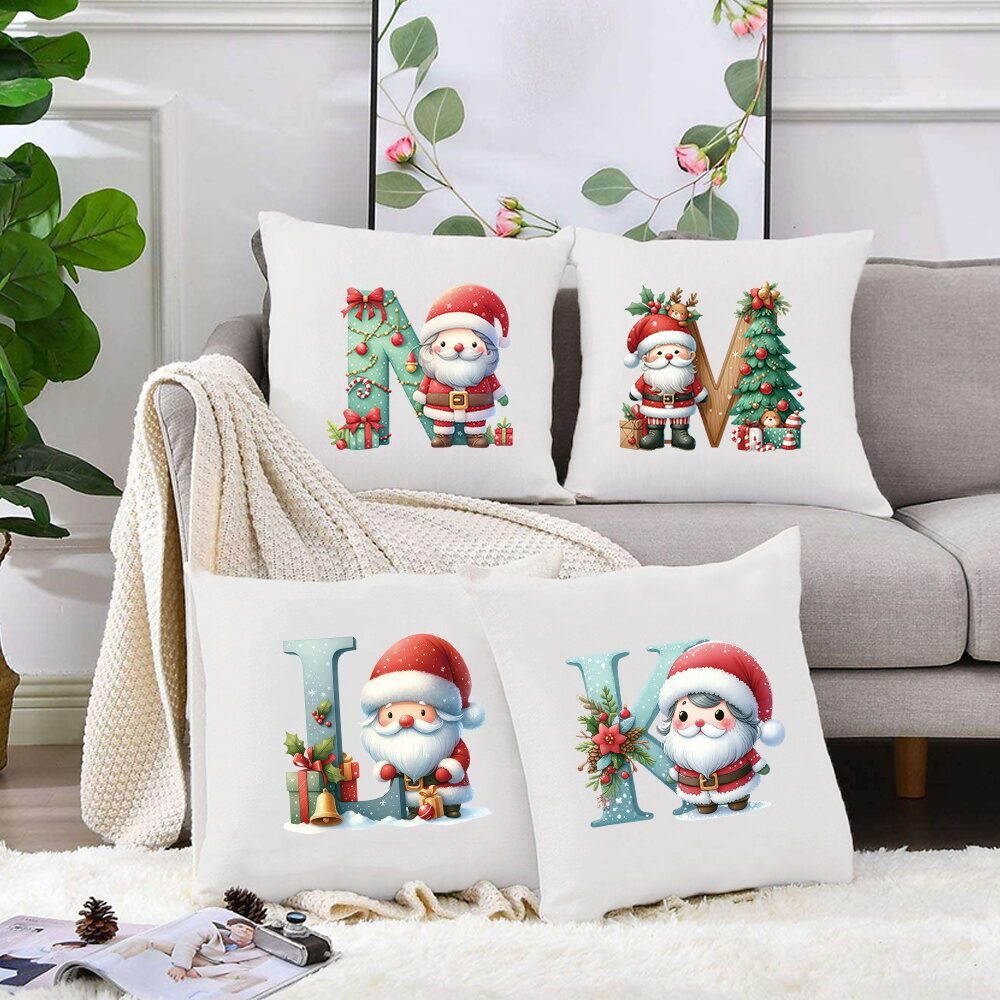 Sarung Bantal 40-50cm/Sofa Cushion Cover/ Square Throw Pillow Case Sofa【Only the pillowcase】Christma