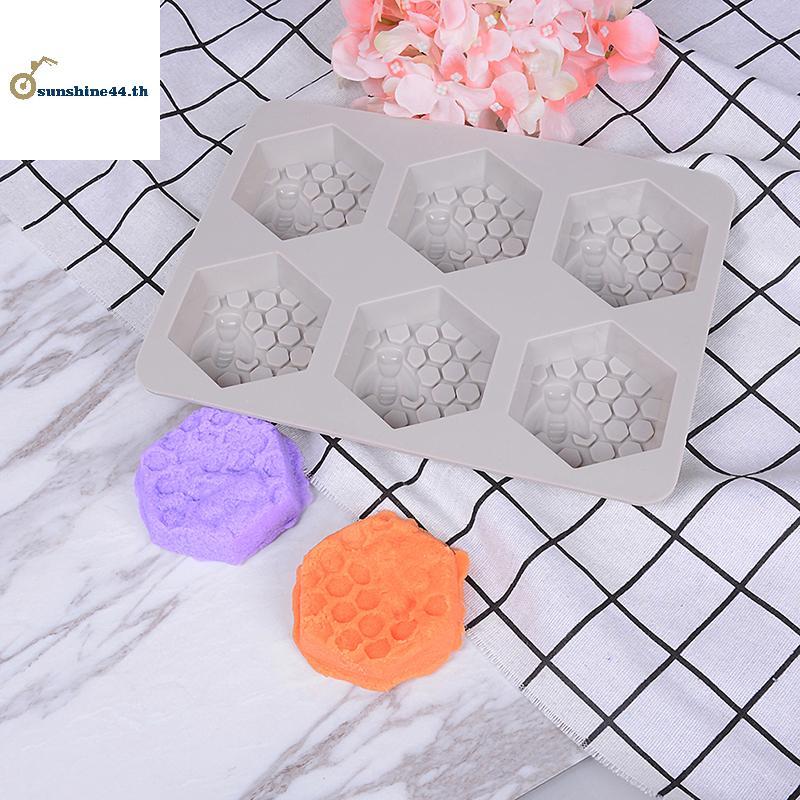 FOURSUN 1 Pc 6 Cavity ซิลิโคน Bee Hive Decor สบู่ทํามือ Mould เรซิ่นแม่พิมพ์ TH