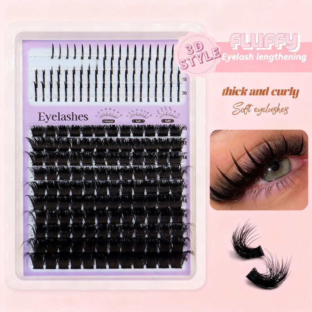 WUMI 14-row Heat-fused ธรรมชาติ Fluffy 3d ขนตาปลอม D-curl ขนตา Extensions Y0c4 WUMI