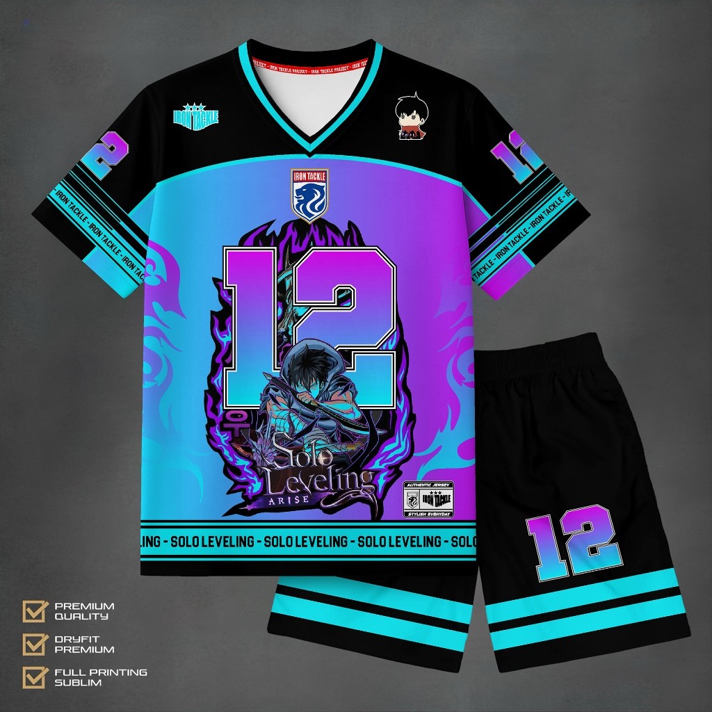 YSMID Anime Sport Dri Fit Solo Leveling Premium Kids Jersey Set | Anime Kids Jersey ครบชุดอายุ 3–10 