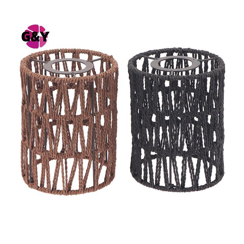 G&Y โคมไฟหวาย 11.5x14.5 ซม. โคมไฟจี้ Shade สไตล์โบฮีเมียน Handทอโคมไฟ Home Cafe โรงแรมโคมไฟเพดานฝาคร