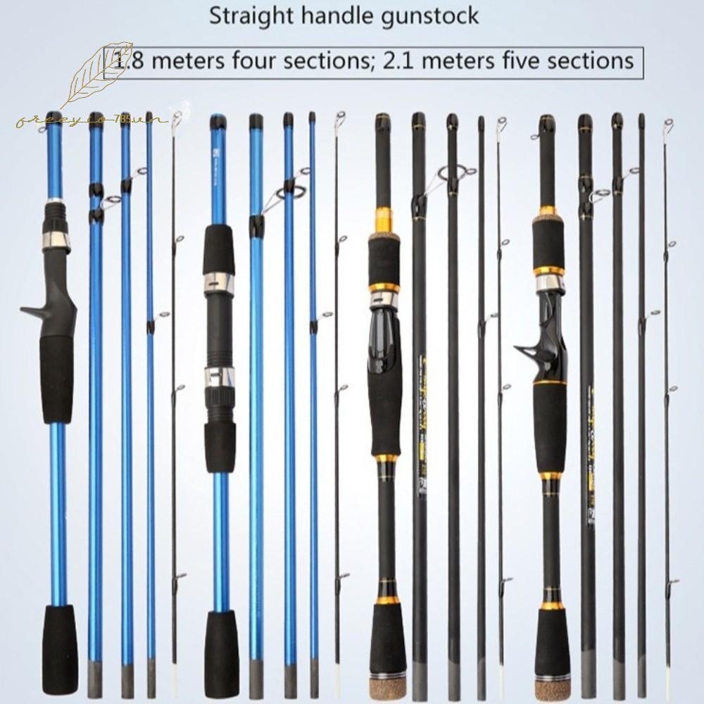 FREEYIO785 คันเบ็ดหล่อ, MH Power Spinning Spinning Fishing Rod,คุณภาพสูงแบบพกพาคาร์บอน1.8M/2.1Mคาร์บ