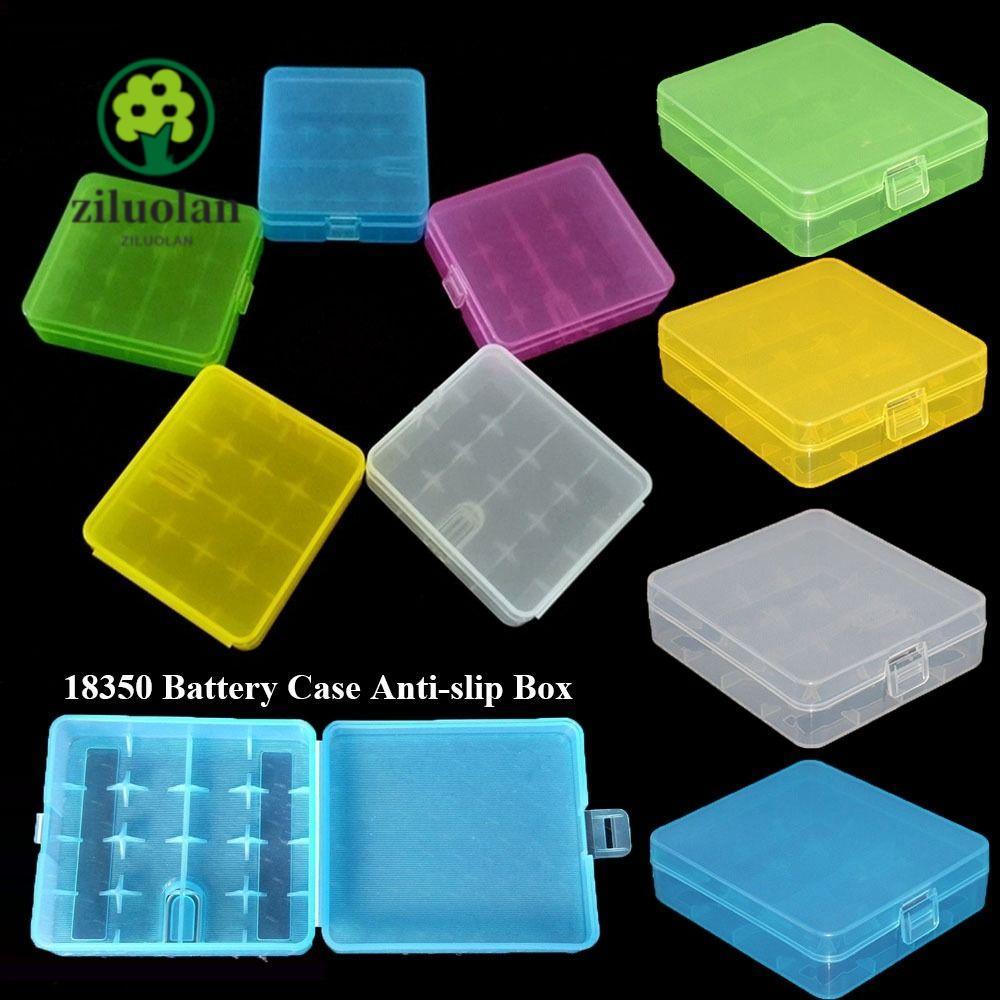 แบตเตอรี่ ZILUOLAN, 4 AA AA พลาสติก 18650 กล่องแบตเตอรี่, กล่องแบตเตอรี่ Coloful กันลื่น 18350 ที่ใส
