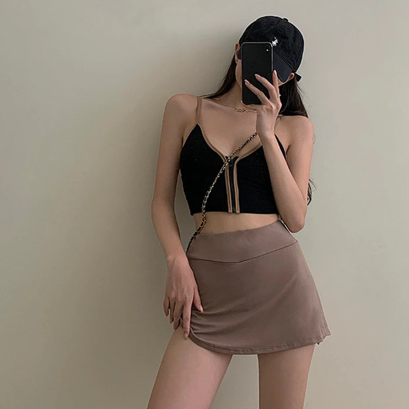 กระโปรงทรงเอเอวสูง กระโปรงกีฬาขาสั้นเข้ารูป กระโปรงสั้นแบบพันรอบตัว thumbnail 8