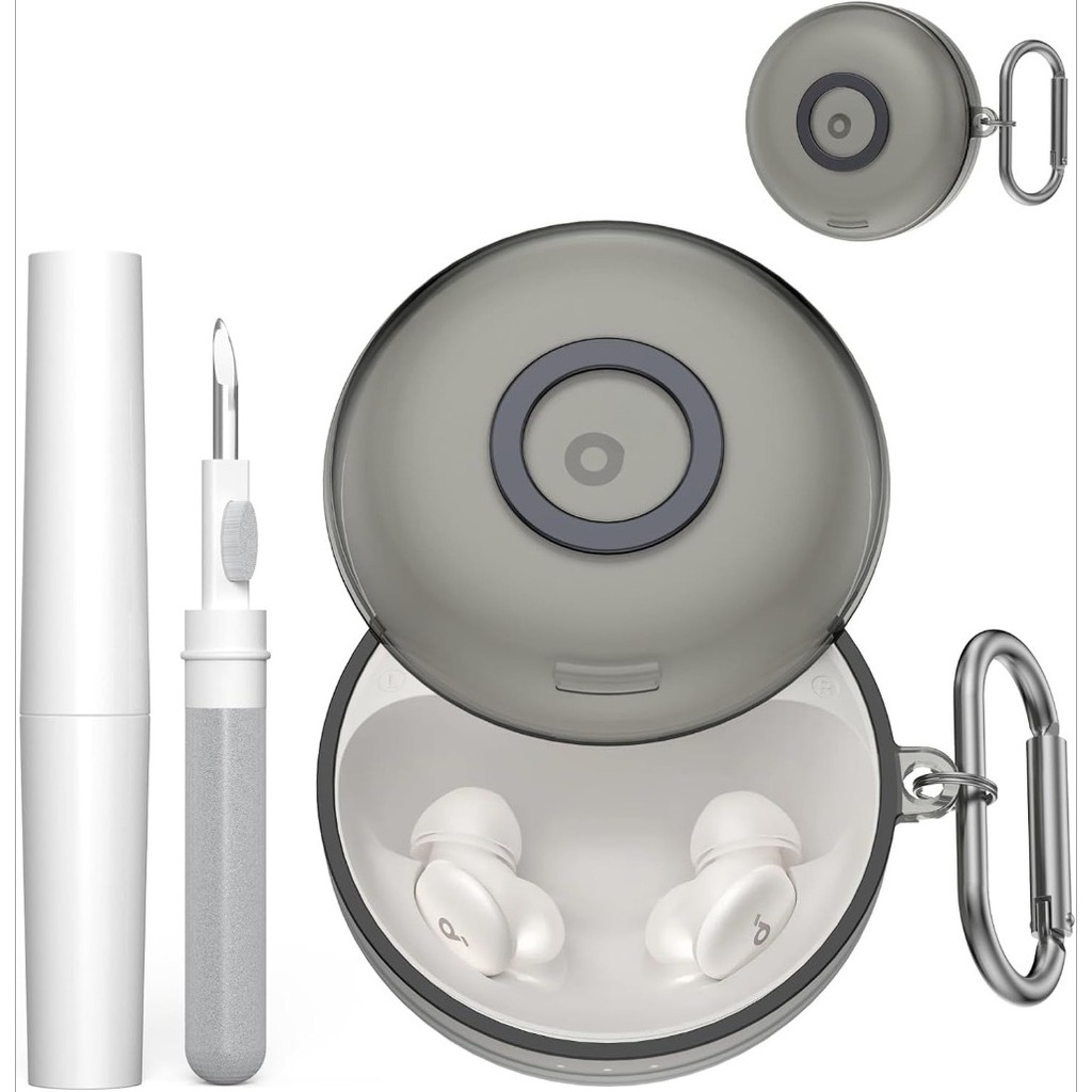 เคส TPU สําหรับ Anker Soundcore Sleep A30 โดยหูฟังนอนหลับ, เคสป้องกัน TPU แบบใสพร้อมชุดปากกาคาราบิเน