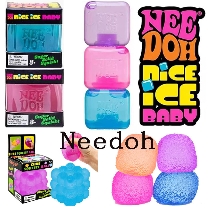 NeeDoh Nice Ice Squishy ของเล่น Soft Sensory Play ความเครียดบรรเทา Fidget Cube สําหรับเด็กและผู้ใหญ่บีบของเล่น