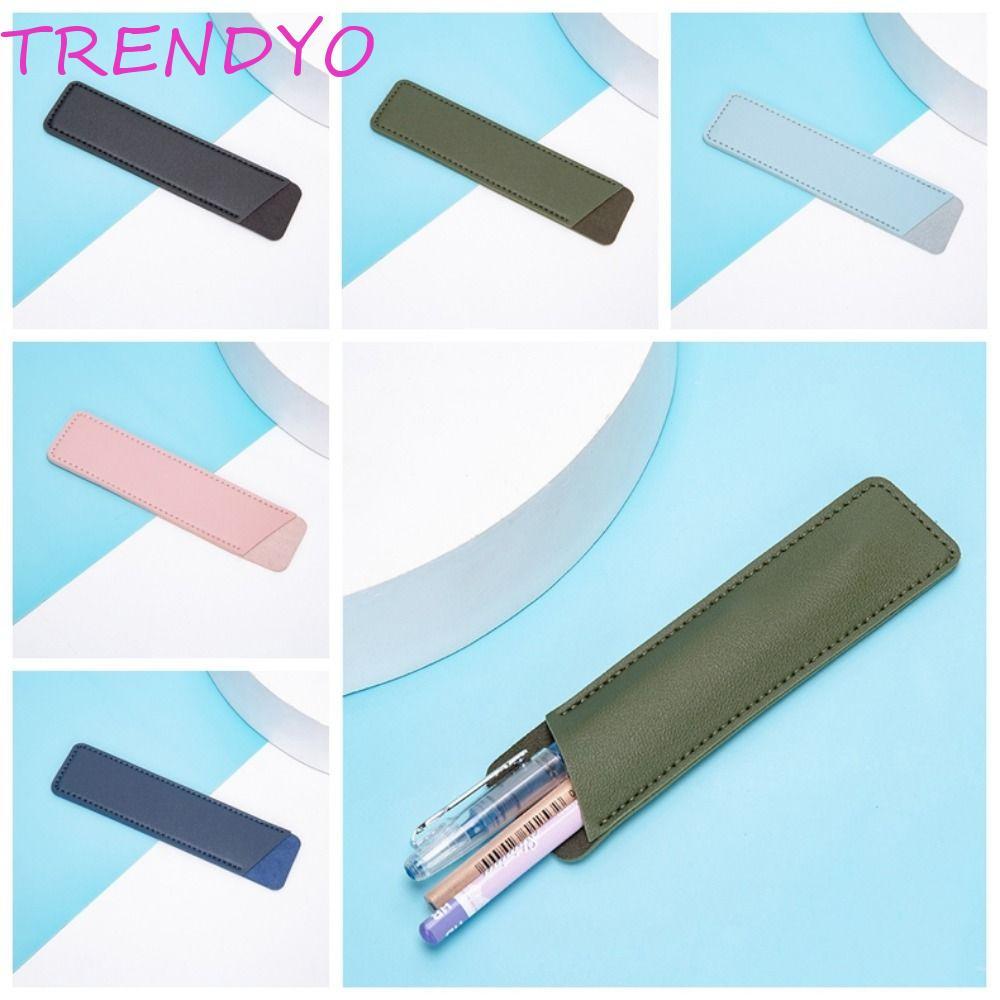 TRENDYO กระเป๋าป้องกันปากกา, ซองหนัง PU, กระเป๋าปากกาหนัง, ฝาครอบป้องกันปากกา Handmade Vintage Soft Pen Sleeve กระเป๋าหัตถกรรม