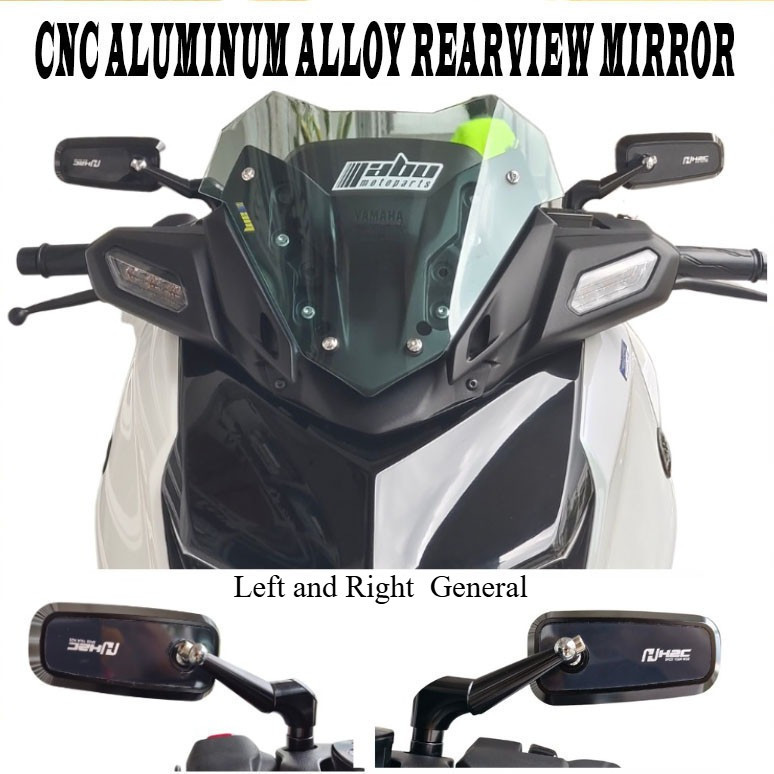2pcs H2C กระจกมองข้างกระจกมองหลัง Universal ขาสั้นสําหรับมอเตอร์ XMAX Vespa Yamaha Kawasaki SYM Suzu