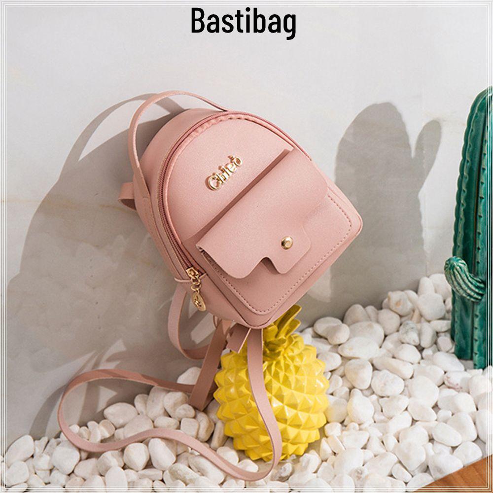 กระเป๋าเป้สะพายหลัง BASTIBAG หนังPU สไตล์เรียบง่ายและแฟชั่น