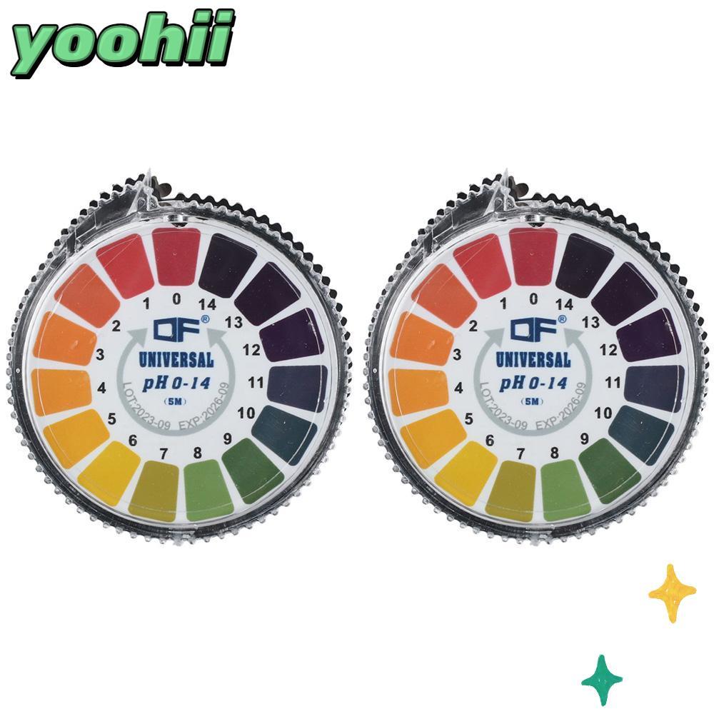 YOOHII 1/2 ม้วน PH Test Paper Strip Roll, 5m/roll PH 0-14 Test Paper, Universal PH Test Meter น้ําลา