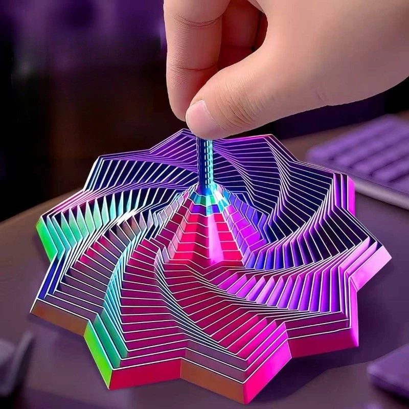 Creative 3D พิมพ์เกลียวหัวไชเท้า Tower Fidget ของเล่นความเครียดบรรเทาความวิตกกังวลบรรเทาของเล่น