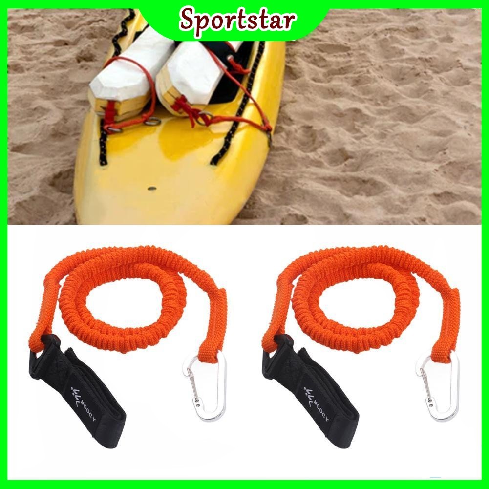 Kayak Paddle Leashes Kayak อุปกรณ์เสริมสีส้มความปลอดภัย Canoe Paddle Leash ยืดได้สำหรับตกปลา Rod