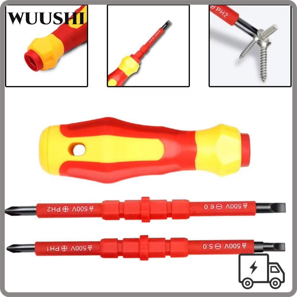 WUSHI 3 ชิ้น/เซ็ตอเนกประสงค์ไขควง,Rive Nutdrivers PH1 PH2 Slotted Crossไขควงบิต,ช่างไฟฟ้า 3-In-1 ฉนว