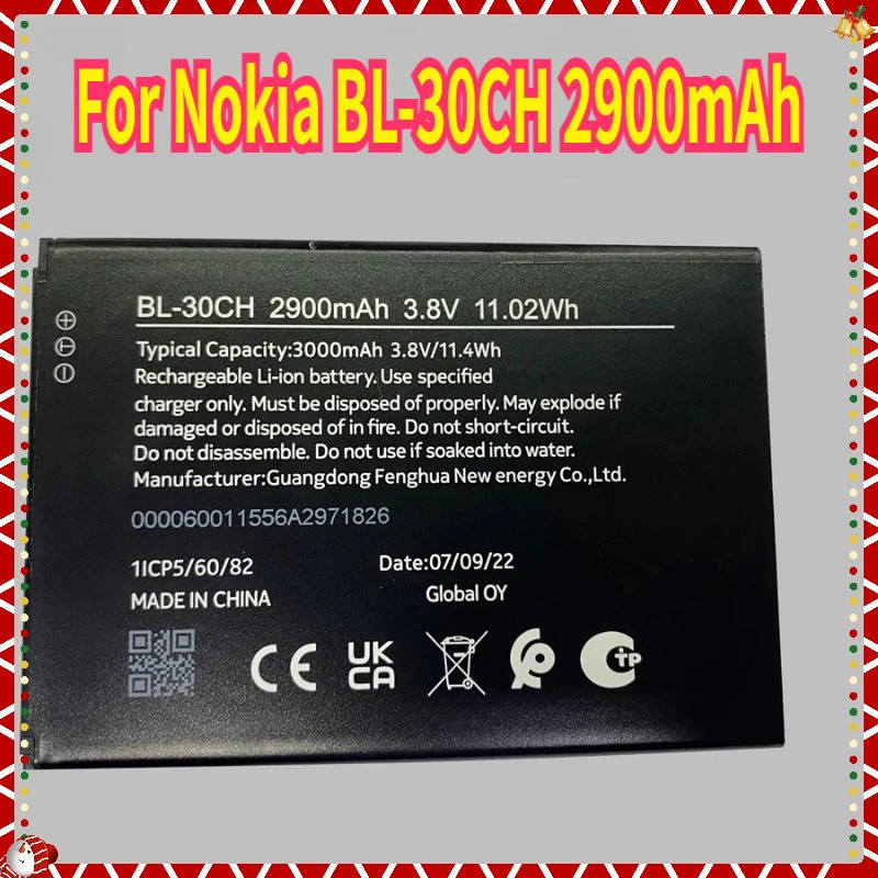 BL-30CH 2900mAh แบตเตอรี่โทรศัพท์คุณภาพสูงใหม่สําหรับ Nokia BL-30CH แบตเตอรี่