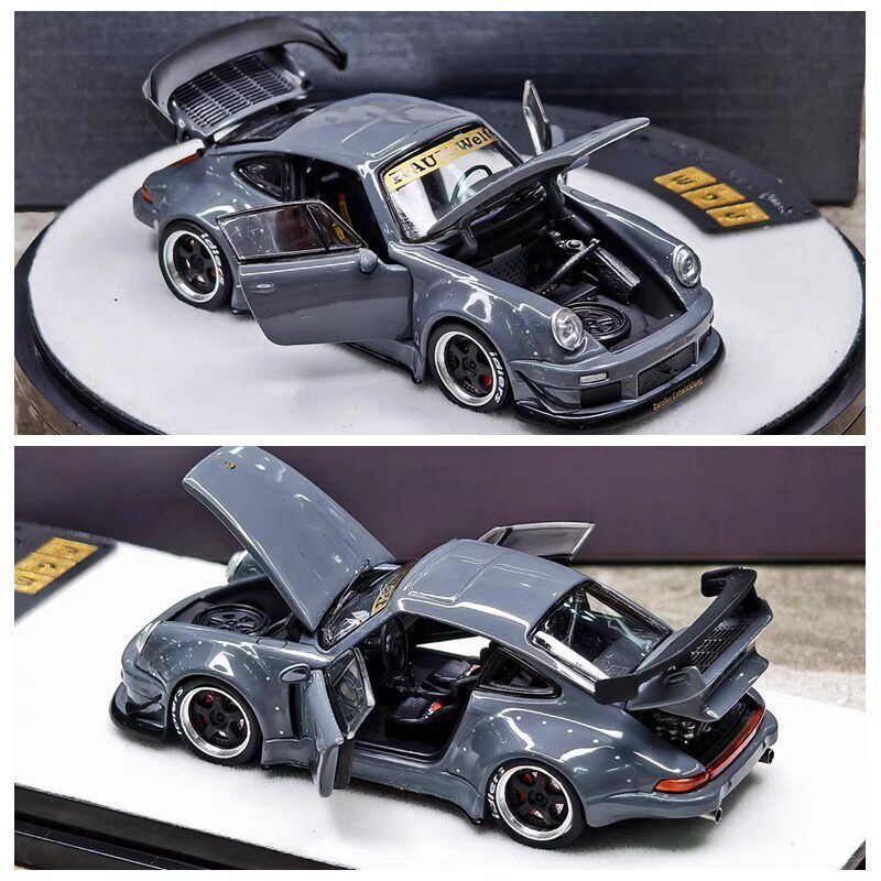 PGM 1: 64 Porsche RWB 930 Cement Grey Alloy Full Open Car Model Ready Stock Regular Edition Ready St