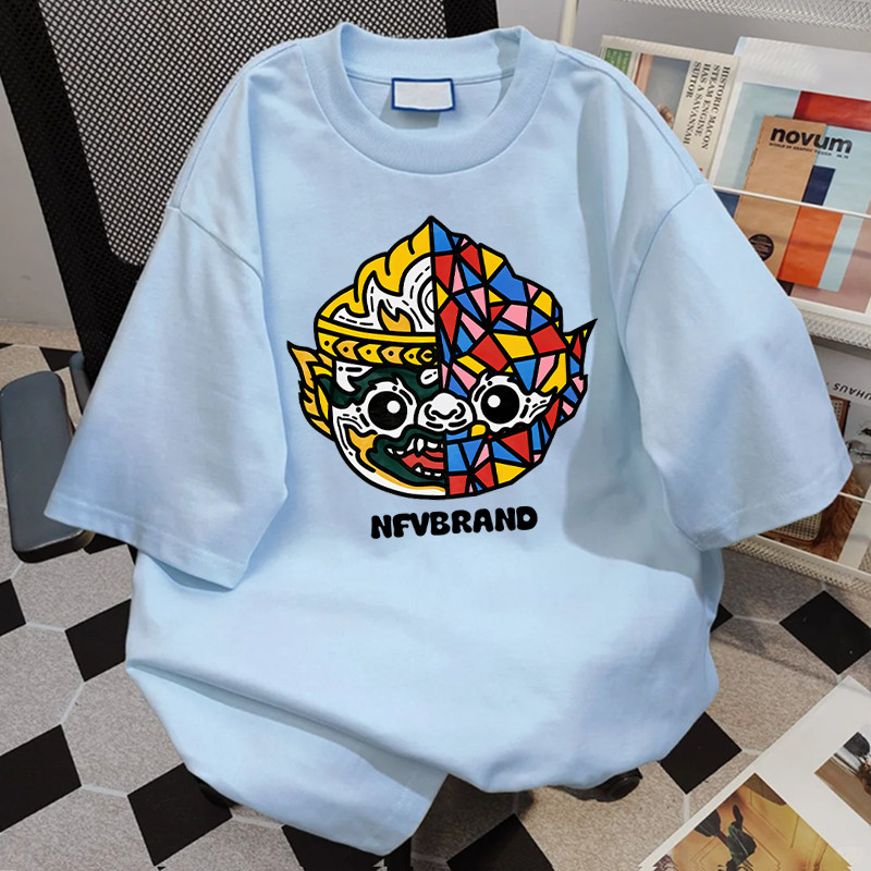 【จัดส่งจากกรุงเทพฯ】LABZAA  ️ ลายสกรีนสีสัน เสื้อยืดทรงหลวม ใส่สบาย ระบายอากาศ YG4939 ราคา ถูกที่สุด ดีลบีเคเค แกลเลอรีภาพที่ 2