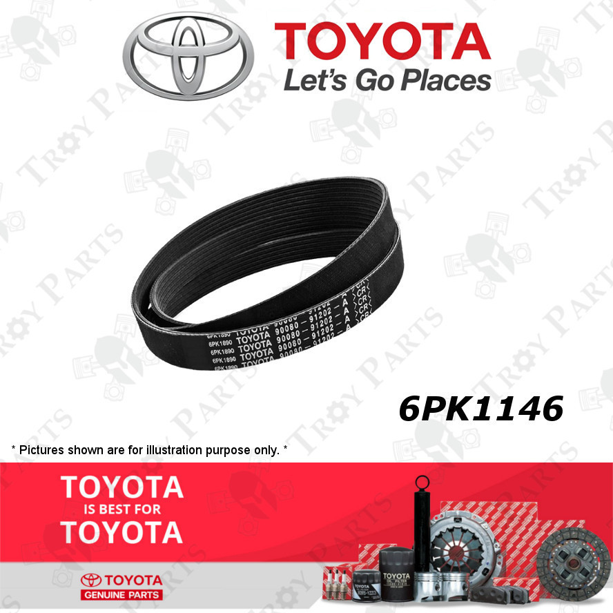 สายพานพัดลมโตโยต้า 90916-T2047 สําหรับ Toyota Vios NCP151 NSP151 1.5 2NRFE 2016 - 6PK1146 ( 6PK1145 