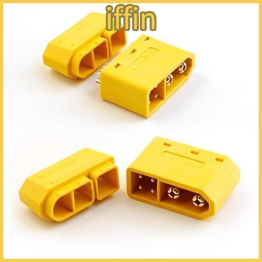 IFFIN 2+4 XT60 Connector,พลาสติกกําลังสูงLi-Battery Connector,สีดําสีเหลืองพร้อม Sheath Gold Plated 