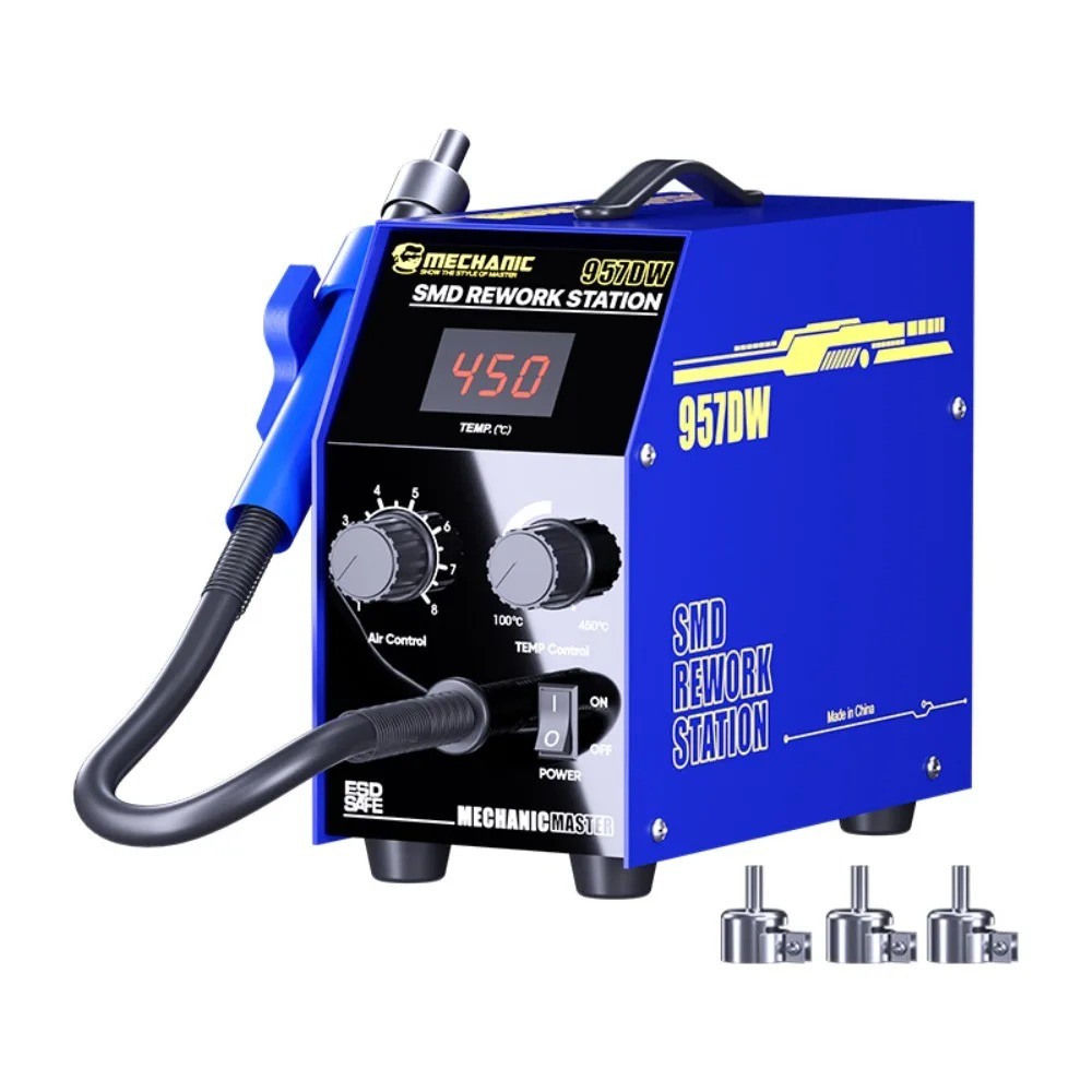 ช่าง 957DW สถานีบัดกรี Desoldering Station พร้อม Two-scroll Hot Air Rework Station สําหรับความร้อนหล