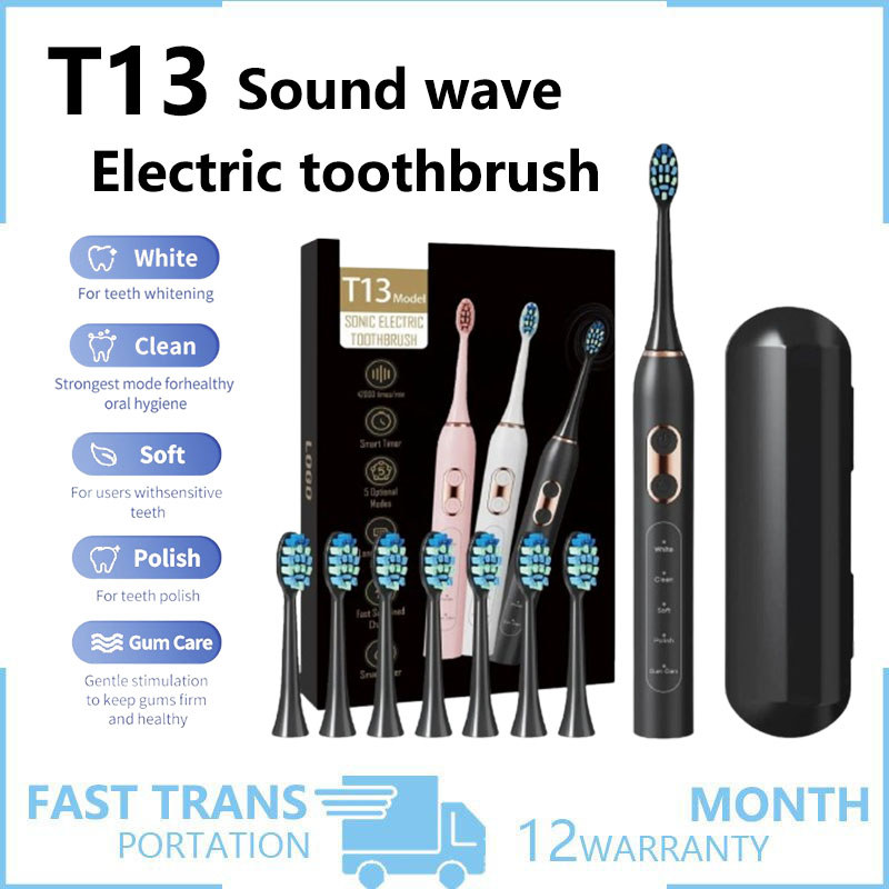 Soundwave electric toothbrush rechargeable for 25 days, long-lasting electric toothbrush/five cleani