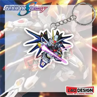 Gantiga Kunci Gundam Seed Destiny STRIKE FREEDOM - antungan Kunci Anime - Gantungan Kunci Akrilk - Gantungan Kunci