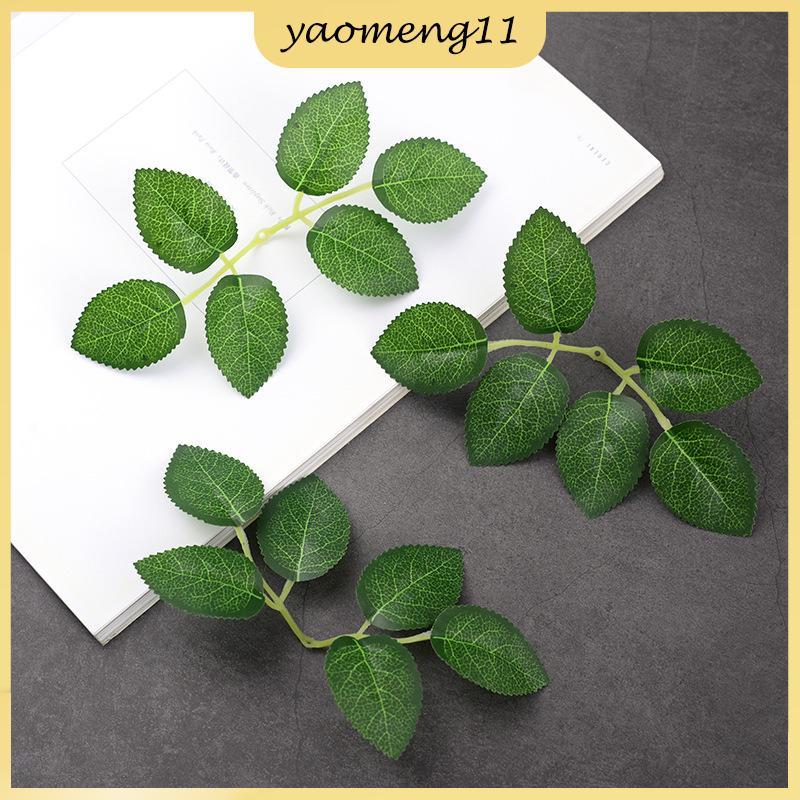 YM 10/30/50 ชิ้น Rose Leaves ประดิษฐ์ Greenery ปลอม Rose ดอกไม้ใบ DIY Craft TH