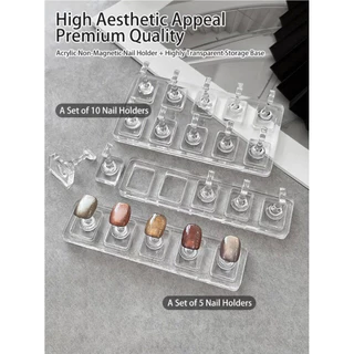 ( แท่นฝึกทำเล็บ พร้อมถาดวาง สีใส ) Nail Training Stand Grid สำหรับเพ้นท์เล็บ ทำตัวอย่างสีเล็บ หัดทำเล็บ อุปกรณ์ทำเล็บ