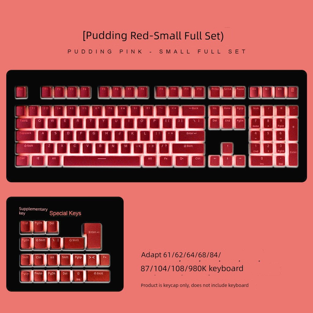 คีย์แคป คีย์แคปไทย Pudding Keycap Boxed Mechanical Keyboard Pudding Double Leather Milk Transparent 