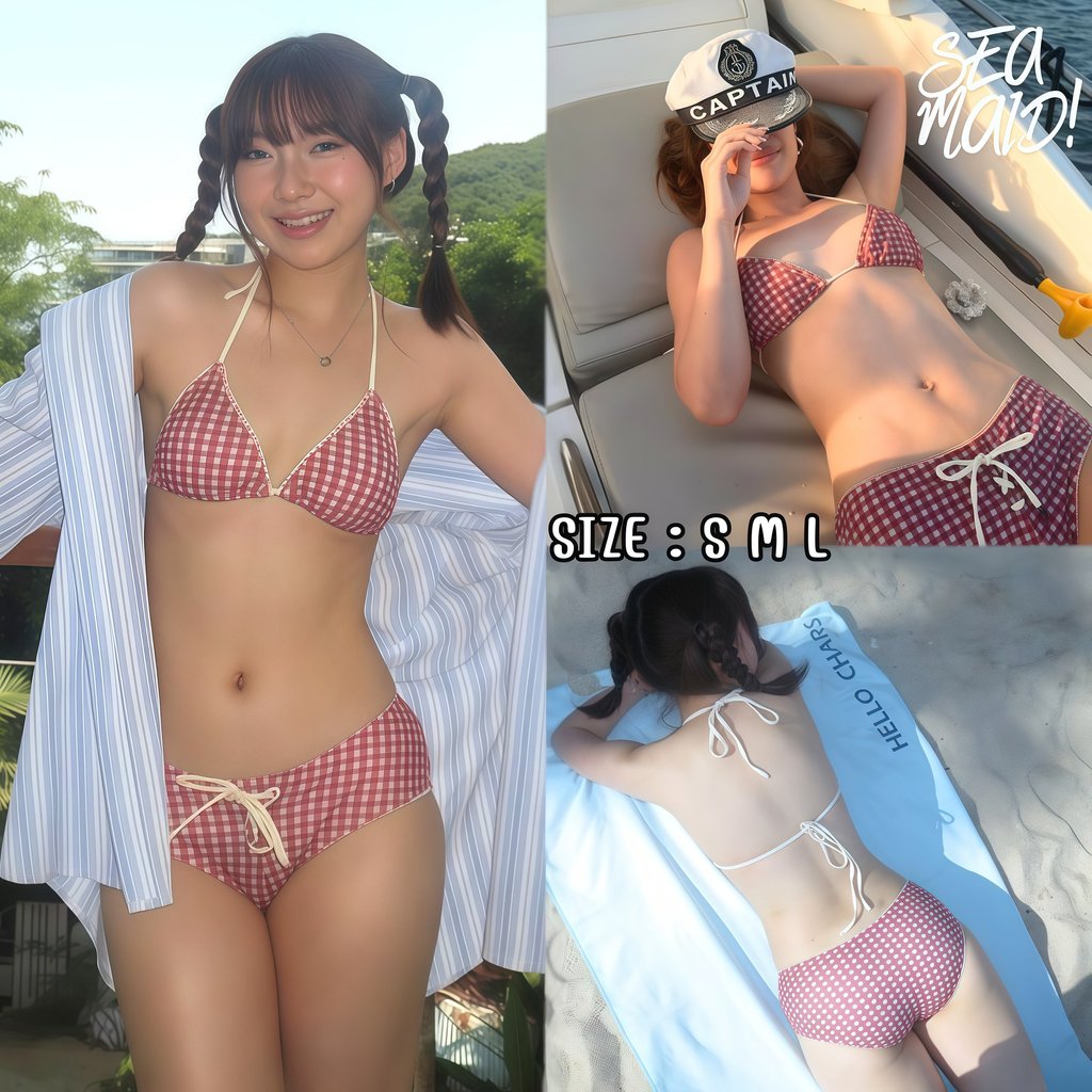 SEA MAID ชุดว่ายน้ำbikiniเซ็กซี่ บิกินี่ลายทาง มีให้เลือกหลากหลายสไตล์ มีไซส์ S-L | น้ำหนัก 38-58 กก. Y555