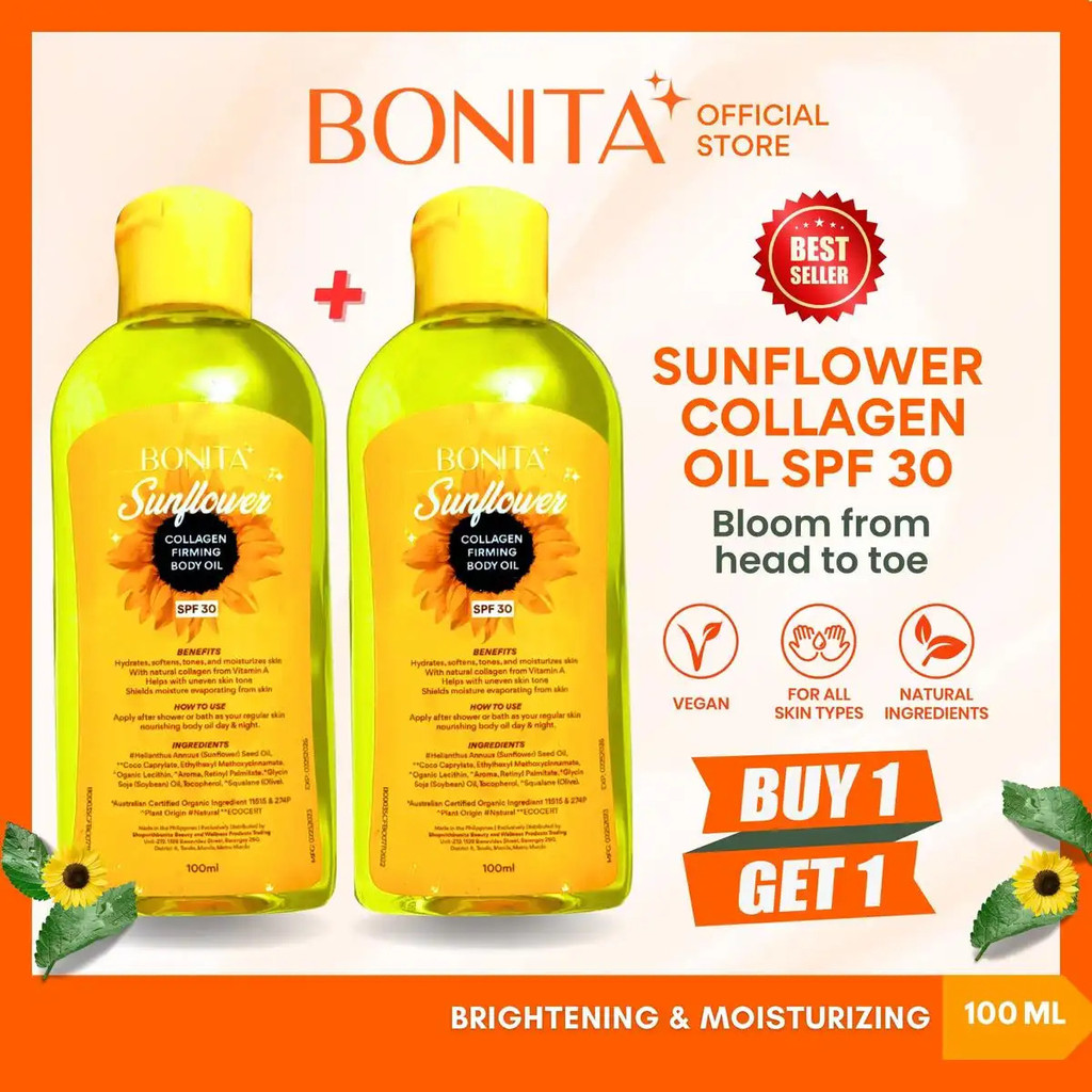 BONITA Sunflower Oil SPF 30 Collagen Firming 100ML มีอย. ออร์แกนิค | Pampaputi, Natural , Hydrating,