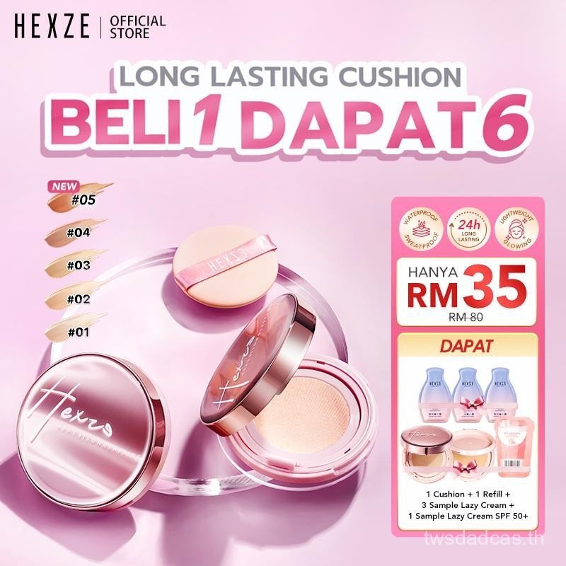 [ซื้อ 1 แถม 6] HEXZE Cushion Foundation 15g คอนซีลเลอร์ High Coverage Long Lasting Waterproof Makeup